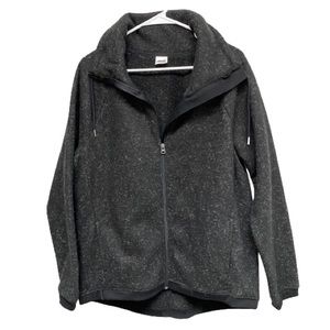 AVIA Mid Weight Fleece Sweat Jacket Size L 12-14 Black Long Sleeve